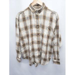 ◇ Θ AMERICAN HOLIC チェック 長袖 シャツ ブラウス サイズＭ ブラウン ホワイト...