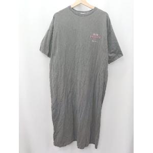 ◇ Θ Java ジャバ 無地 半袖 膝下丈 ワンピース サイズM グレー系 レディース E