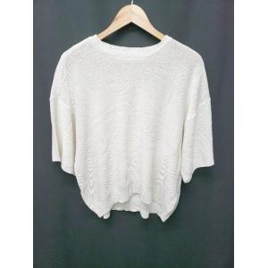 ◇ Θ antiqua アンティカ プルオーバー 五分袖 サマーニット サイズF ライトベージュ系 レディース E