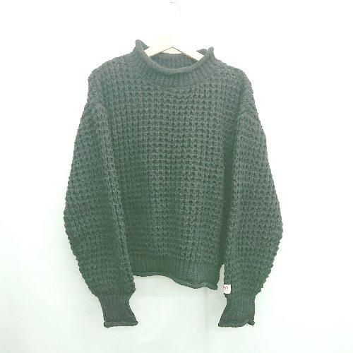 ◇ ⊇ Java　ジャヴァ 透け編みニット 長袖 ボトルネックニット サイズXL ブラック系 メンズ...