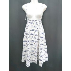 ◇ ⊂ RUBY AND YOU トワルドジュイ柄 ロング フレア スカート サイズF ホワイト ネ...