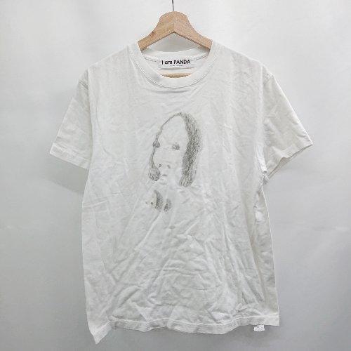 ◇ ⊂ I am PANDA アイアムパンダ 前面にイラスト 半袖 丸首イラストTシャツ サイズM ...