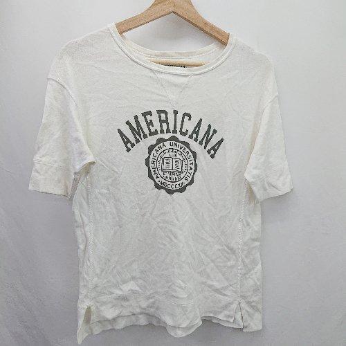 ◇ ⊂ AMERICANA アメリカーナ プリント文字 半袖 丸首プリントTシャツ サイズ表記なし ...
