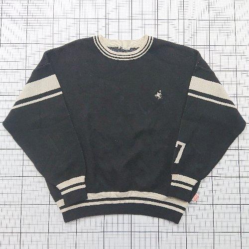 ◇ ⊇ Java ジャバ シンプル カジュアル 長袖 Wジャガード袖ナンバリングPO サイズXL ブ...