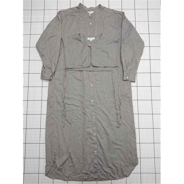◇ ⊇ ニコアンド　セットアップシャツワンピース＆ベスト　SZ14SH02SM　L　グレー系 レディ...