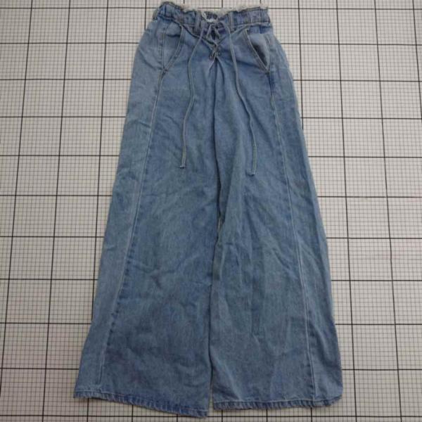 ◇ Θ NICE CLAUP continuer de ワイドデニムパンツ ブルー系 M レディース...
