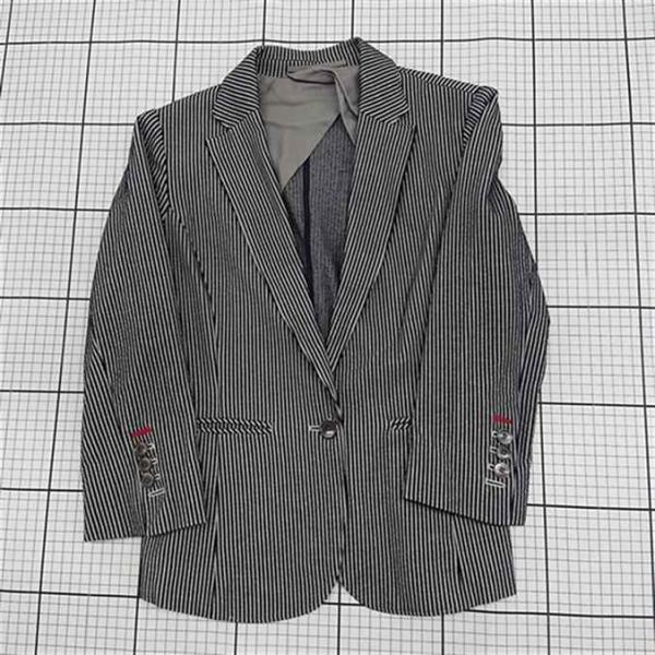 ◇ ⊇ DOUBLE STANDARD CLOTHING ストライプ 八分袖 ジャケット サイズ36...