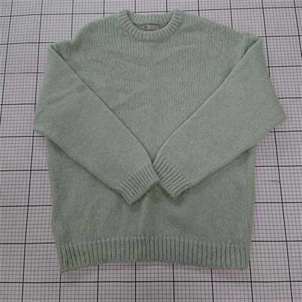 ◇ ⊆ ZARA ザラ オーバーデザイン 長袖 ニット セーター サイズXL ミントグリーン系 レデ...