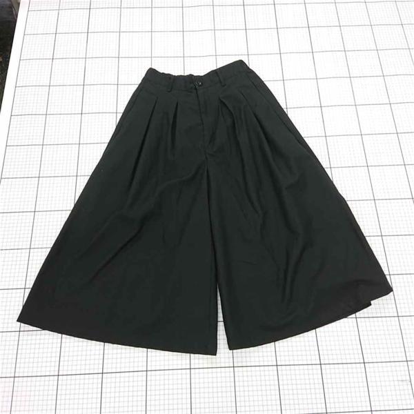 ◇ Θ merlot plus メルロープリュス シンプル 無地 ガウチョ パンツ サイズF ブラッ...