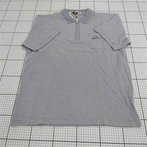◇ ⊂ renoma レノマ ハーフジップ 半袖 ポロシャツ サイズLL グレー系 メンズ E