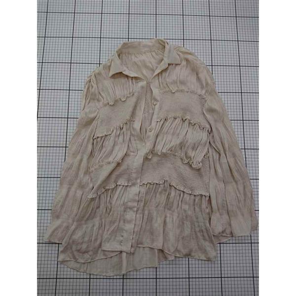 ◇ ⊂ アメリ AMERI プリーツデザインブラウス ベージュ系 レディース M E