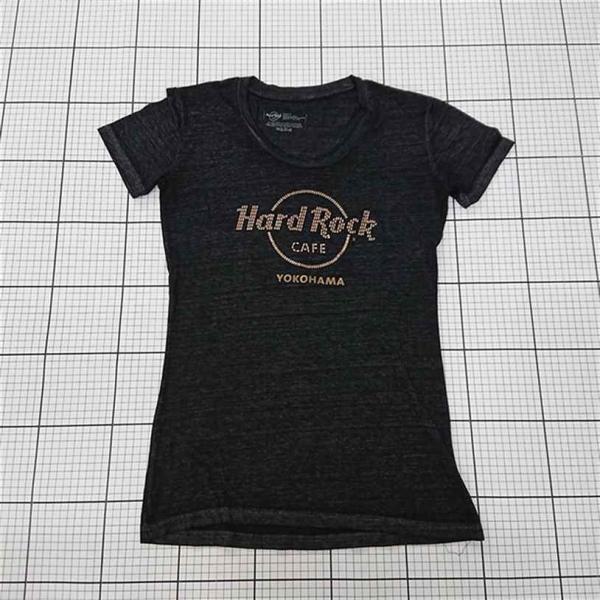 ◇ ⊂ ハードロックカフェ Hard Rock Cafe YOKOHAMA ロゴTシャツ ブラック系...