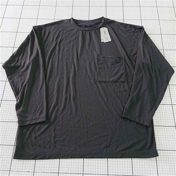 ◇ ⊂ 未使用 ムジラボ MUJI Labo 無印良品 ポリエステル長袖Tシャツ ブラック系 XLサ...