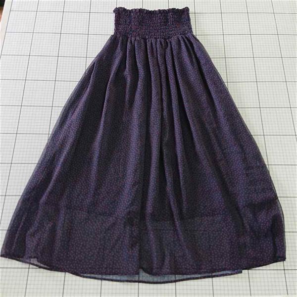 ◇ ⊂ スピック＆スパン Spick &amp; Span ドット柄シャーリングロングスカート ネイビー系 ...