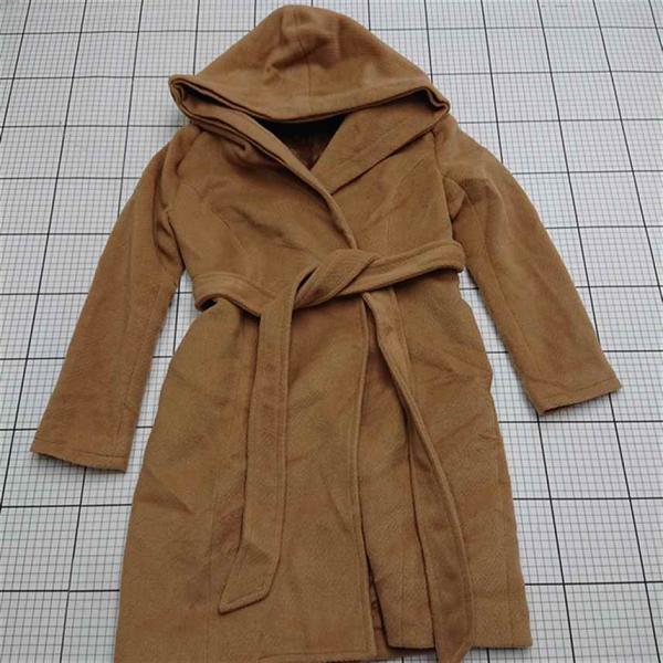 ◇ ⊇ リエンダ rienda フード付きガウンコート キャメル系 Sサイズ レディース E