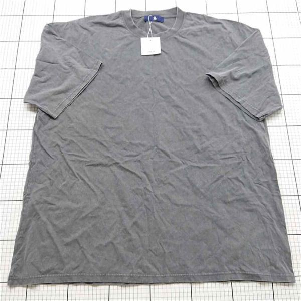 ◇ ⊂ アール R. クラッシュウォッシュ ルーズ半袖Tシャツ グレー メンズ L E