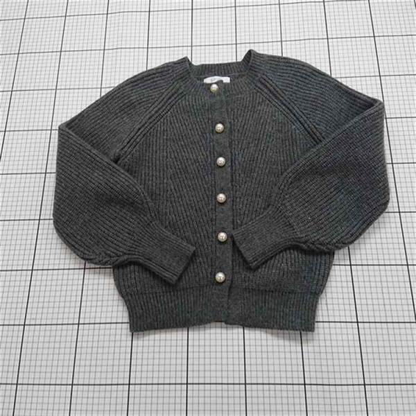 ◇ ⊇ エディットシーン Edit Sheen パールボタンリブニットカーディガン グレー系 レディ...
