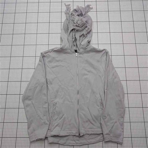 ◇ ⊇ グランシー GRANCY GRApa730 ニット切替ジップパーカー Lサイズ メンズ E