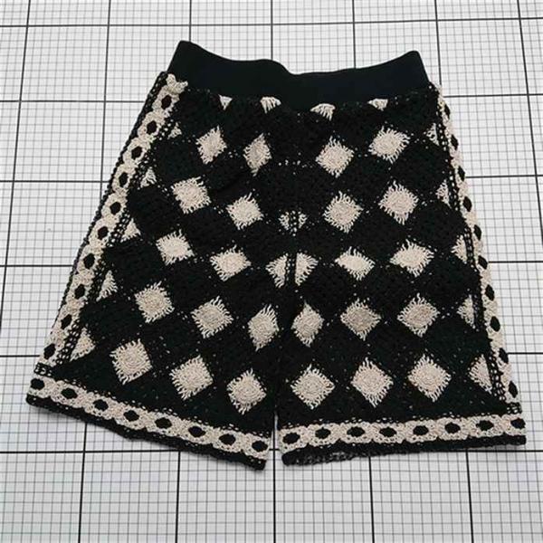 ◇ Θ ジーナシス JEANASIS JS050745CF クロシェ編みショートパンツ ブラック系 ...