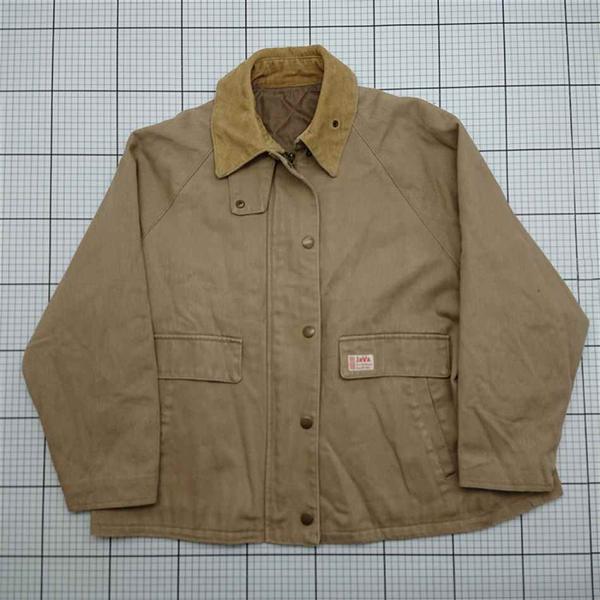 ◇ ⊇ ジャバ JaVa 285000 コーデュロイ襟ジャケット ベージュ系 Lサイズ レディース ...