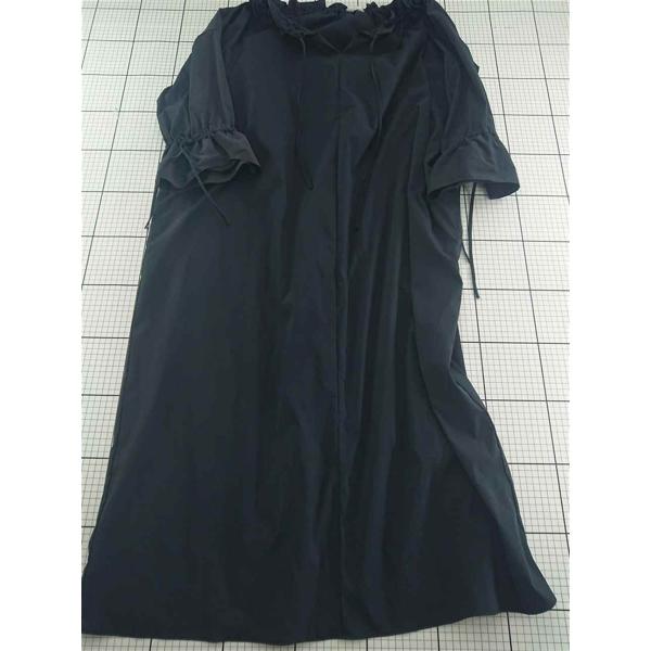 ◇ Θ NUE by AS NBA-38 フリルネックワンピース ブラック系 レディース E