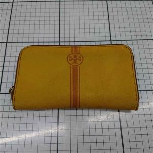 ◇ Θ トリーバーチ Tory Burch イエロー系 ラウンドファスナー長財布 レディース E