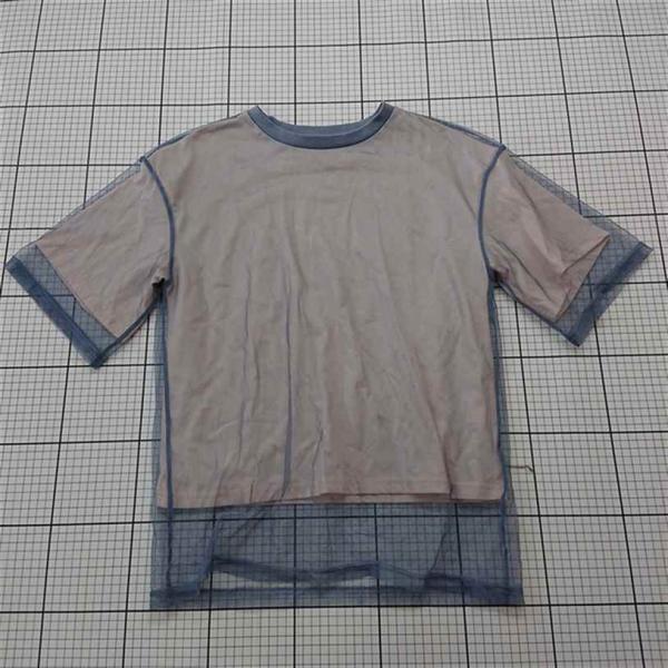 ◇ ⊂ ジャバ Java チュール切替半袖Tシャツ Mサイズ ベージュ系 レディース E
