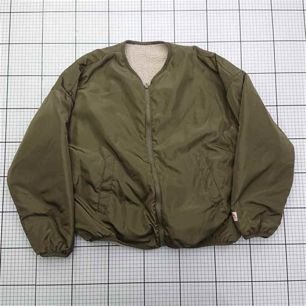 ◇ Θ ジャバ JaVa c14000 リバーシブルボアジャケット Lサイズ カーキ系 メンズ E