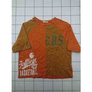 ◇ ⊂ キューブシュガー CUBE SUGAR バスケットボールプリントTシャツ レディース Mサイズ オレンジ系 E
