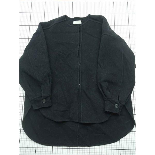 ◇ ⊇ オードリーアンドジョンワッド H5201R1 ウール混ノーカラージャケット ブラック系 レデ...