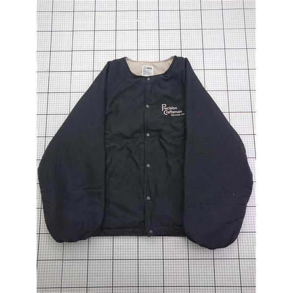 ◇ ⊇ ジャバ JaVa 中綿ノーカラージャケット ブラック系 メンズ XL E