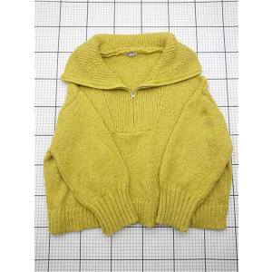 ◇ ⊇ ジャバ JaVa ハーフジップニットセーター Mサイズ イエロー系 レディース E