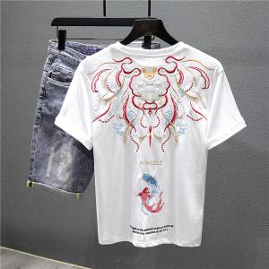 メンズ Tシャツ 半袖Tシャツ 半袖 刺繍 和柄 刺青鯉柄 華鳥風月 メンズ Tシャツ 半袖 刺繍 和柄 刺青鯉柄 花柄 鯉柄 カッコいい 人気