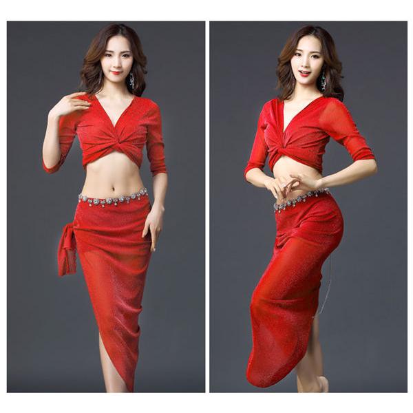 ベリーダンス レディース 社交ダンス セクシー 練習服 ベリーダンス衣装 ステージ衣装 ヨガウェア ...