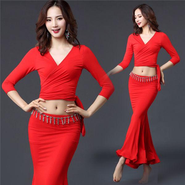 ベリーダンス レッスン着 社交ダンス レディース ロング丈スカート マーメイドスカート マキシ丈 ス...