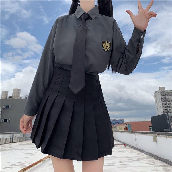 JK制服 セーラー服 上下セット 長袖 ネクタイ 学院風 学生服 フリルスカート ミニ丈 学園祭 入...