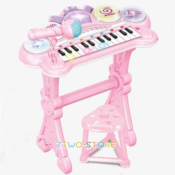 子ピアノピアノおもちゃおもちゃのピアノ子供用キッズ光るミニピアノマイク付き電子キーボード録音多機能知...