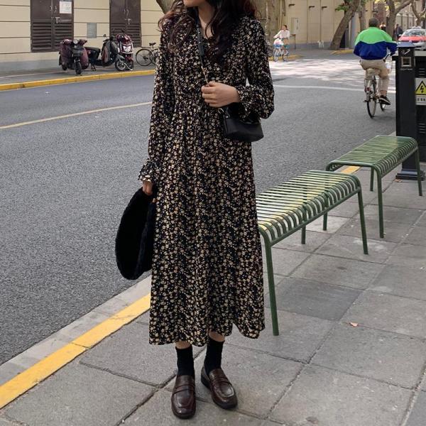 【特価】ワンピース レディース きれいめ ミモレ丈 おしゃれ 花柄 美シルエット 40代 50代 春...