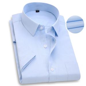 半袖ワイシャツ 無地 大きいサイズ クールビズ メンズ 紳士用 スーツシャツ ワイシャツ カッターシャツ グレー ストライプ Yシャツ ブロード