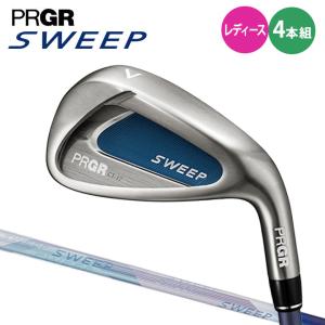 【レディース】【2022モデル】プロギア スイープ アイアン  4本組 (#7-#9,P)  シャフト：NEWスプリング カーボン PRGR SWEEP 20p