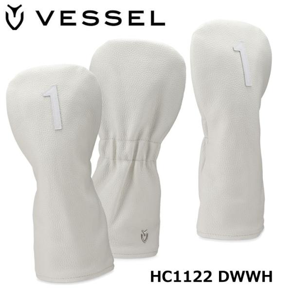 ベゼル HC1122 レザー ヘッドカバー ナンバー ドライバー用  ホワイト VESSEL Lea...