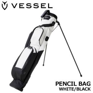 ベゼル ペンシルバッグ ミニスタンドバッグ セルフスタンド クラブケース ホワイト/ブラック PENCIL BAG VESSEL 日本限定モデル　送料無料　｜full-shot