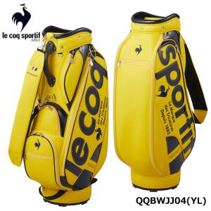 ルコックスポルティフ ゴルフ QQBWJJ04 キャディバッグ イエロー ロゴ グラフィック 9.5型 47インチ対応  le coq sportif 2023 33p 即納