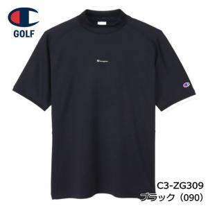 チャンピオン ゴルフ C3-ZG309 ショートスリーブ モックネックシャツ ブラック(090) 半袖 メンズ BLACK Champion GOLF 10p｜full-shot