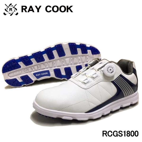 レイクック ゴルフシューズ ホワイト RCGS1800 スパイクレスシューズ RAYCOOK