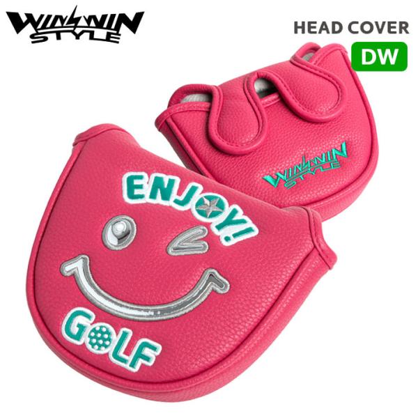 ウィンウィンスタイル PCM-419  (ローズ)エンジョイゴルフ パター用 ヘッドカバー (マレッ...