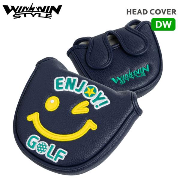 ウィンウィンスタイル PCM-421  (ネイビー)エンジョイゴルフ パター用 ヘッドカバー (マレ...