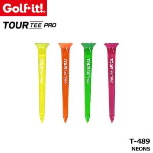 【メール便可能】ライト ゴルフ イット！ T-489 ツアーティー プロ ネオン(590) 4本パック ゴルフティー TOUR TEE PLUS NEONS LITE Golf it！