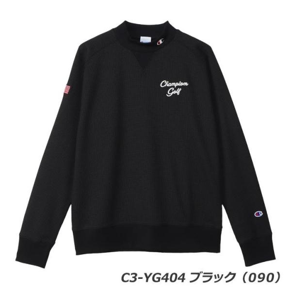 C3-YG404 チャンピオン ゴルフ モックネックシャツ Mサイズ ブラック(090) 即納