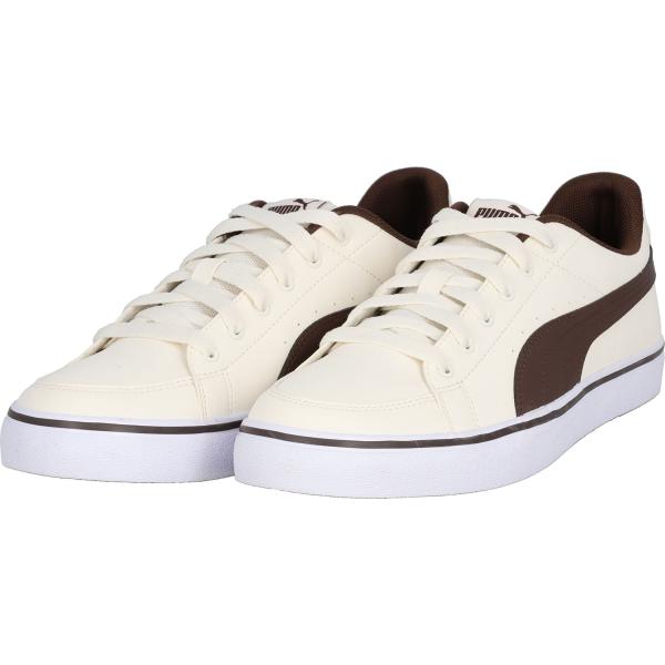 プーマ プーマ V コート バルク ウィスパー ホワイト/チョコレート ブラウン 38990704 ...